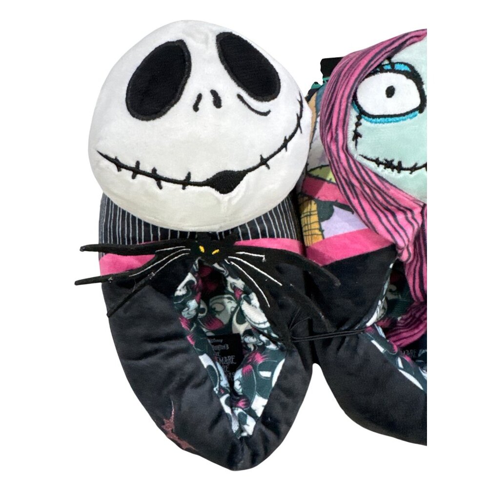 Disney The Nightmare Before Christmas Jack & Sally Plush Slippers 7/8M - Picture 3 of 10